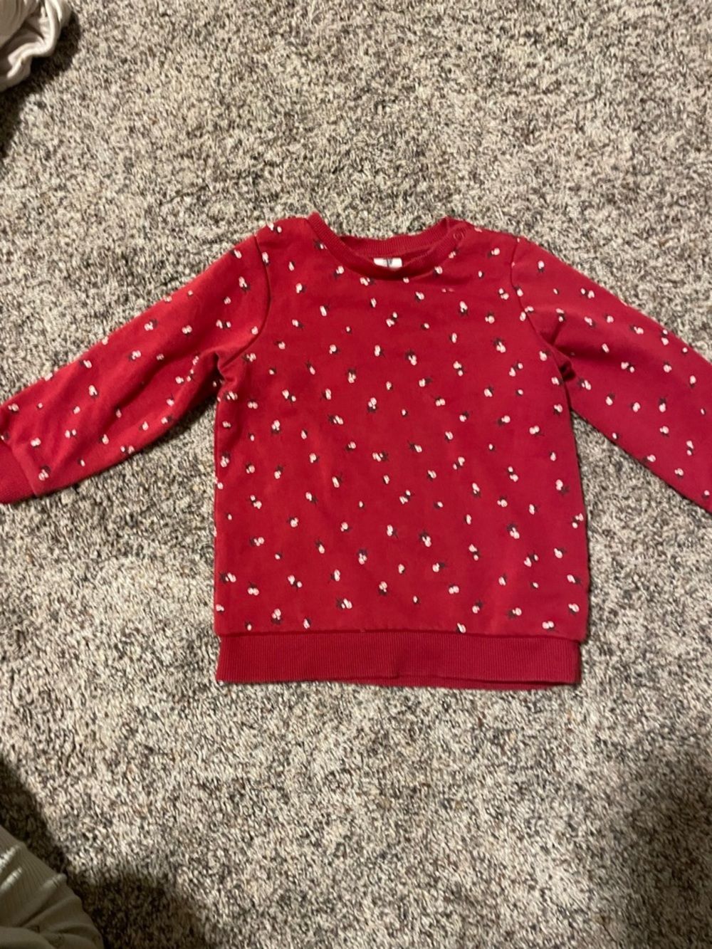 H&M Red Sweatshirt with Small White floral Print